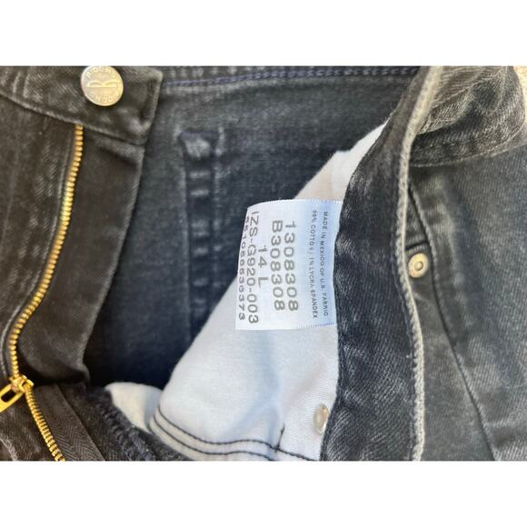 Vintage Riders by Lee Pants Women Size 14L Black Denim Straight Leg Jeans Grunge - Picture 5 of 7